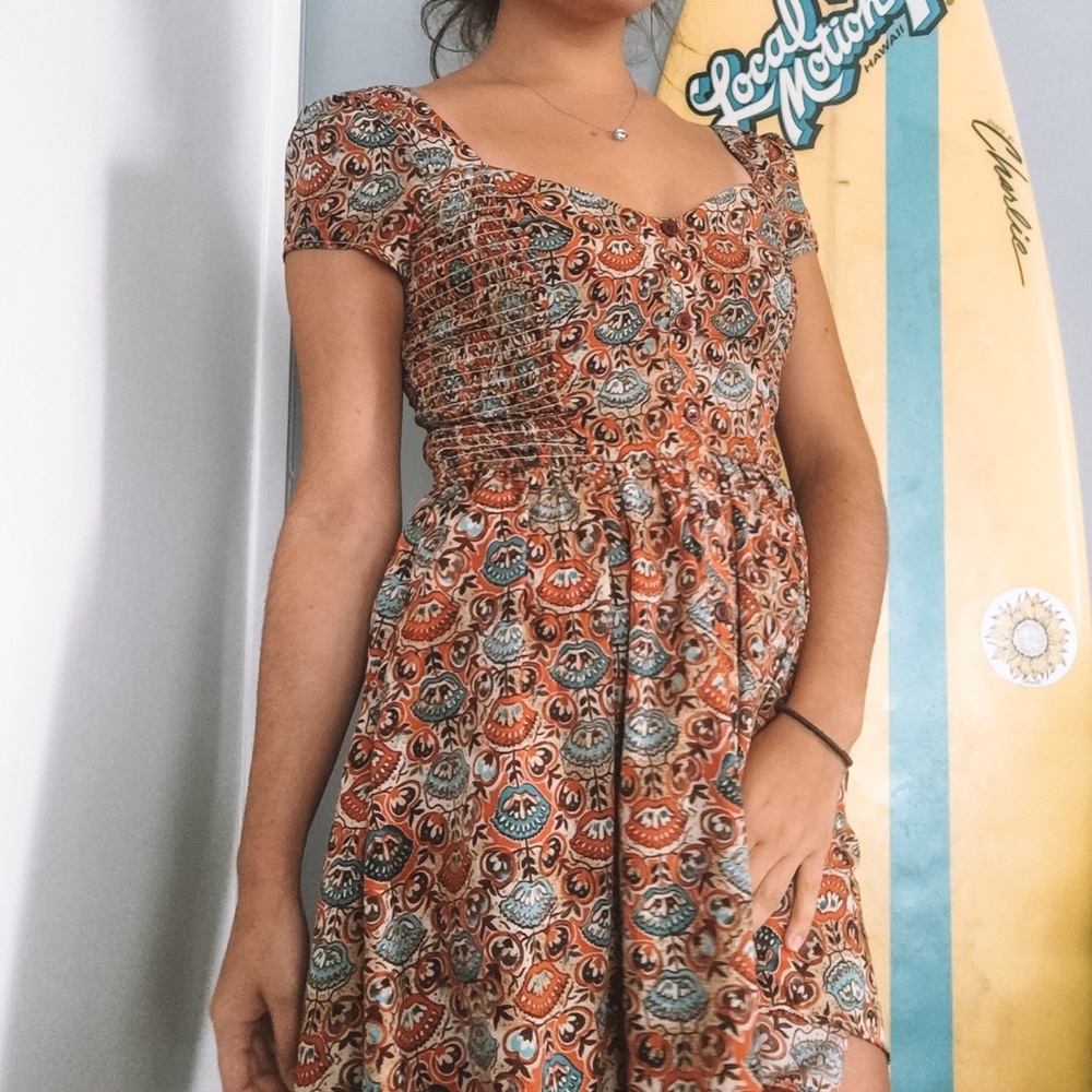 Button Down Colorful Dress